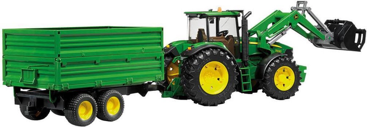 Bruder - John Deere 7930 Tractor with Frontloader and Tandem Axle Tipping  Trailer