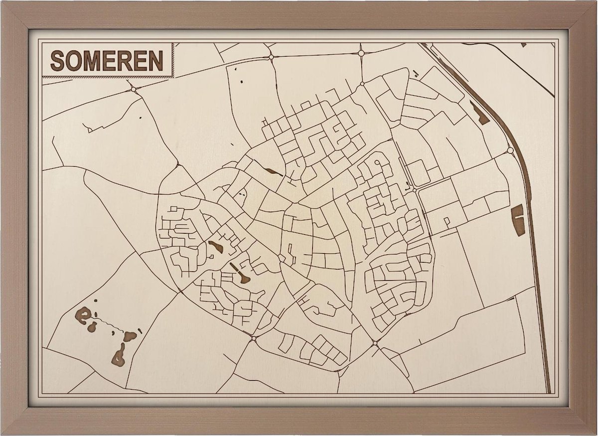 Houten stadskaart van Someren