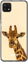 6F hoesje - geschikt voor Samsung Galaxy A22 5G -  Transparant TPU Case - Giraffe #ffffff