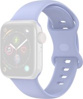 Compatible apple watch bandjes - By Qubix - Siliconen sportbandje - Licht paars - Maat: M/L - Geschikt voor Apple Watch 42mm / 44mm / 45mm - Apple watch series 3/4/5/6/7