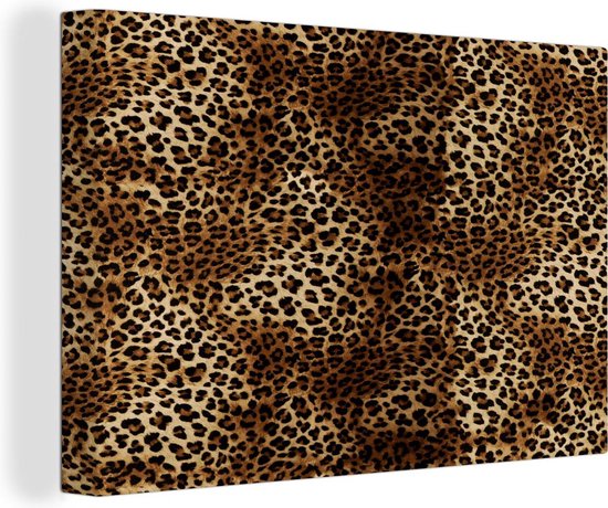 Canvas Schilderij Panterprint Wilde Dieren Patronen 120x80 Cm 