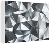Canvas Schilderij Abstract - Silver - 3D - Chrome - 120x90 cm - Muurdecoratie