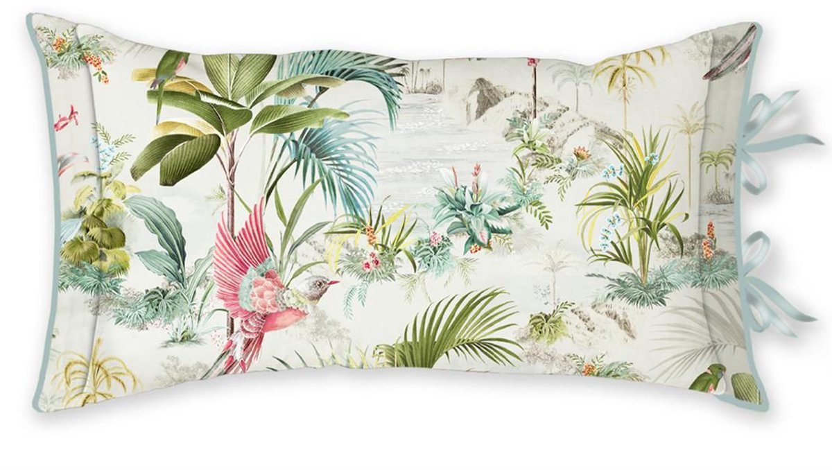 Pip Studio Palm Scenes Sierkussen White 35 x 60 Wit