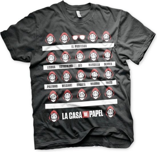 La Casa De Papel Heren Tshirt -4XL- La Casa De Papel Zwart