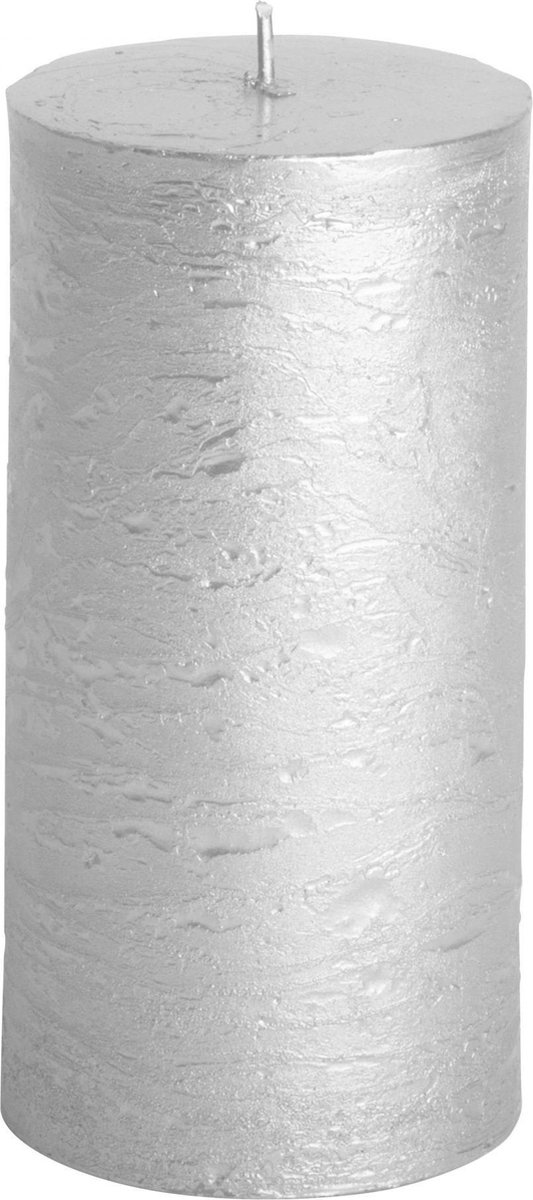 Gusta® Rustieke kaars ø7x14cm zilver - Dry FLWRS®
