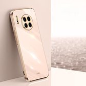 Voor Huawei Mate 30 XINLI Straight 6D Plating Gold Edge TPU Shockproof Case (roze)