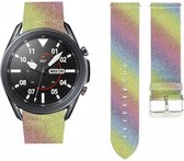 Leren glitter bandje - geschikt voor Samsung Galaxy Watch 3 45mm / Galaxy Watch 1 46mm / Gear S3 Classic & Frontier - kleurrijk