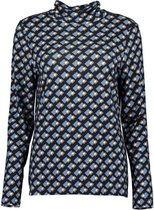 Blue Seven dames shirt blauw print opstaande kraag LM  - maat 48