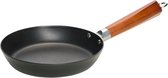 Cosy&Trendy Authentic Cook Koekenpan - Anti-Aanbak - ø22cm - Carbon Pan - Koolstofstaal Acacia Handvat - Ook Geschikt voor Inductie