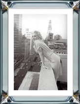 70 x 90 cm - Spiegellijst met prent - Marilyn Monroe - prent achter glas