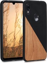 kwmobile hoesje geschikt voor Xiaomi Redmi Note 7 / Note 7 Pro - Backcover in zwart / bruin -Smartphonehoesje - Twee Kleuren Hout design