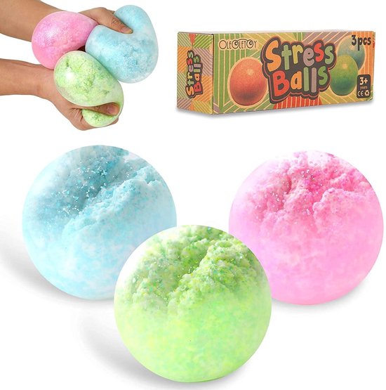 XongSyue Balle Anti-Stress, 4 Balle Anti Stress Soulagement, Balle Anti  Stress Enfant, Colorées Boule Antistress Adultes, Fid