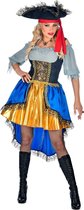 Widmann - Piraat & Viking Kostuum - Katharina Kaper Kapitein - Vrouw - blauw,geel - Medium - Carnavalskleding - Verkleedkleding