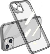 Hoog transparant gehard glas + TPU schokbestendig hoesje voor iPhone 13 Pro (zwart)