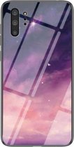 Voor Samsung Galaxy Note10+ Sterrenhemel Geschilderd Gehard Glas TPU Schokbestendig Beschermhoes (Dream Sky)
