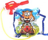 waterpistool met tank Tijger 35 cm rood 3-delig