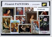Vlaamse schilders – Luxe postzegel pakket (A6 formaat) : collectie van 25 verschillende postzegels van Vlaamse schilders – kan als ansichtkaart in een A6 envelop - authentiek cadea
