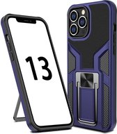 Apple iPhone 13 Pro Max Hoesje Hybride Back Cover Kickstand Navy