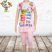 Shirt met legging Girl fashion zalm 4 -s&C-98/104-Complete sets