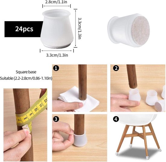 Feutrage Pieds de chaise - bonnets de jambe de chaise silicone Zinaps,  protège-jambes
