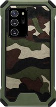 ADEL Kunststof Bumper Case Hoesje Geschikt voor Samsung Galaxy Note 20 - Camouflage Groen