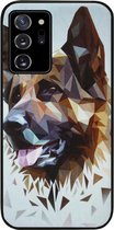 ADEL Siliconen Back Cover Softcase Hoesje Geschikt voor Samsung Galaxy Note 20 - Duitse Herder Hond