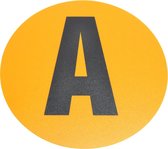 Magazijn vloersticker   -  Ø 19 cm   -  geel / zwart   -  Letter A