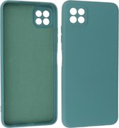 Hoesje Geschikt voor de Samsung Galaxy A22 5G - Fashion Color Backcover Telefoonhoesje - Donker Groen
