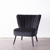 Fauteuil Shelly Velvet Zwart - Giga Meubel