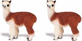 3x stuks plastic speelgoed dieren figuur alpaca 9 cm