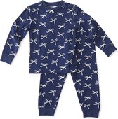 Little Label Pyjama Meisjes - Maat 92 - Blauw, Wit - Zachte BIO Katoen