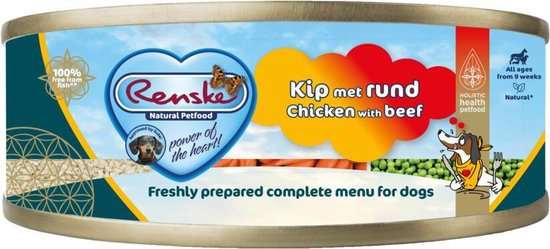24x Renske Blik Vers Gestoomd Complete Menu Kip - Rund 95 gr