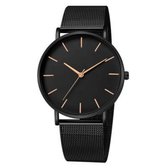 Horloge - Unisex - Staal - Zwart / Rosékleurig - 40MM
