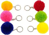 Sleutelhangers - Rond - Bolletjes - Verschillende kleuren - 10x3x3 cm - Fairtrade - Sarana