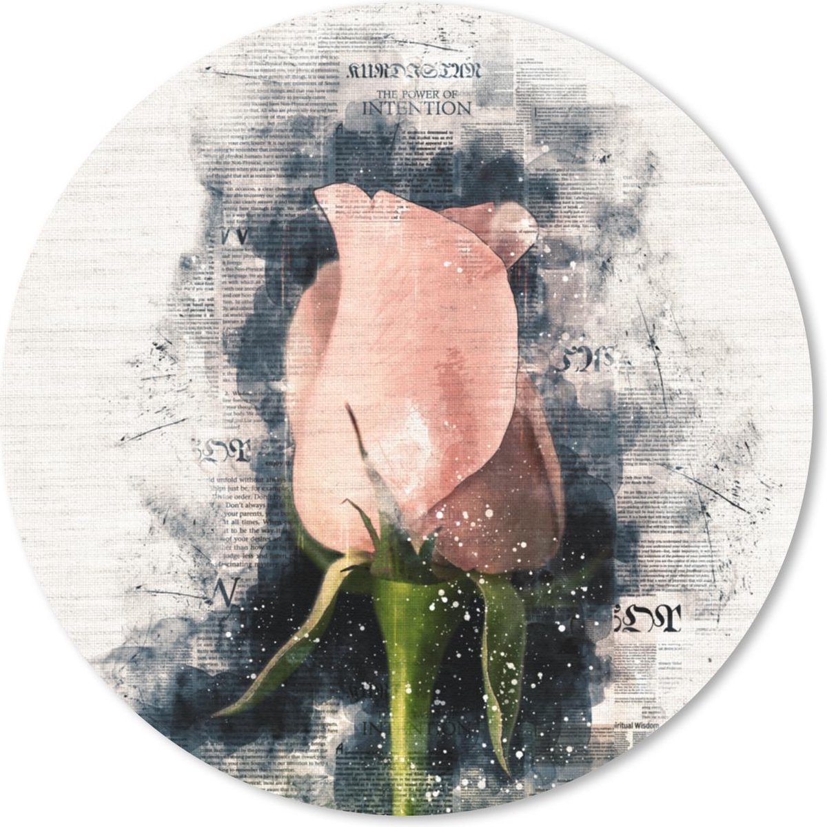 Muismat rond 30x30 cm - Mousepad Rozen - Bloemen - Rook - Krant - Ronde muismatten