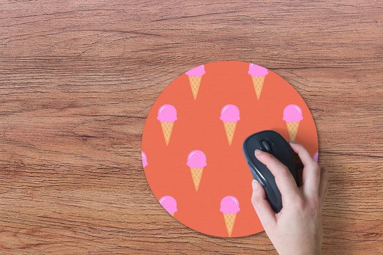 Muismat rond 30x30 cm - Mousepad IJs - Patronen - Zomer - Ronde muismatten