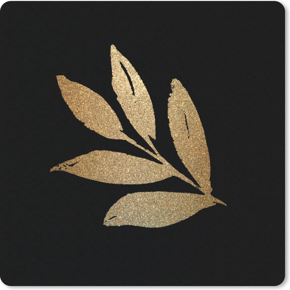 Muismat 30x30 cm - Mousepad Bladeren - Goud - Tak - Muismatten