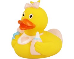 Lilalu Badeend Baby Girl Junior 8,5 Cm Rubber Geel/roze/blauw