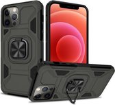 Knight Cool Series pc + TPU schokbestendig hoesje met magnetische ringhouder voor iPhone 11 Pro (donkergrijs + zwart)