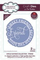 Creative Expressions Stans - Cirkel met quote 'Friend' - Ø8,5cm - Set van 2