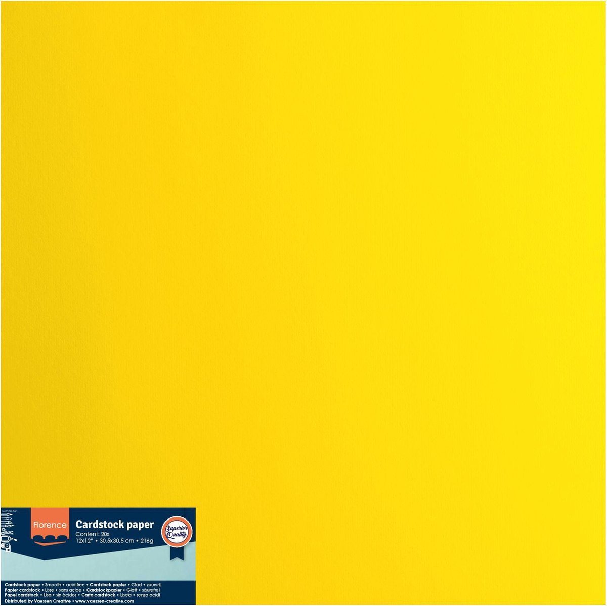 Florence • Cardstock Paper Smooth 30,5x30,5cm Lemon yellow