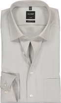 OLYMP Luxor modern fit overhemd - licht grijs - Strijkvrij - Boordmaat: 41