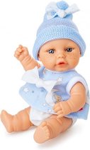 babypop Mini Baby 20 cm meisjes blauw/wit