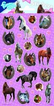 stickers Horses 20 x 10 cm papier paars 28 stuks