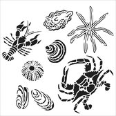 The Crafter's Workshop Stencil - 15x15cm - Gulf Coast Creatures