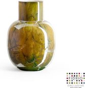 Design vaas Palermo medium - Fidrio URBAN GREEN - glas, mondgeblazen bloemenvaas - diameter 9 cm hoogte 25 cm