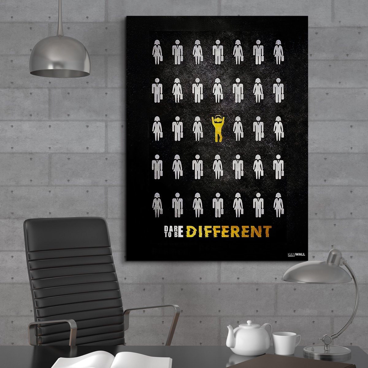 Luxe Canvas Schilderij Dare to be Different | 75x100 | Woonkamer | Slaapkamer | Fun | Design | Art | Modern | ** 4CM DIK! 3D Effect**