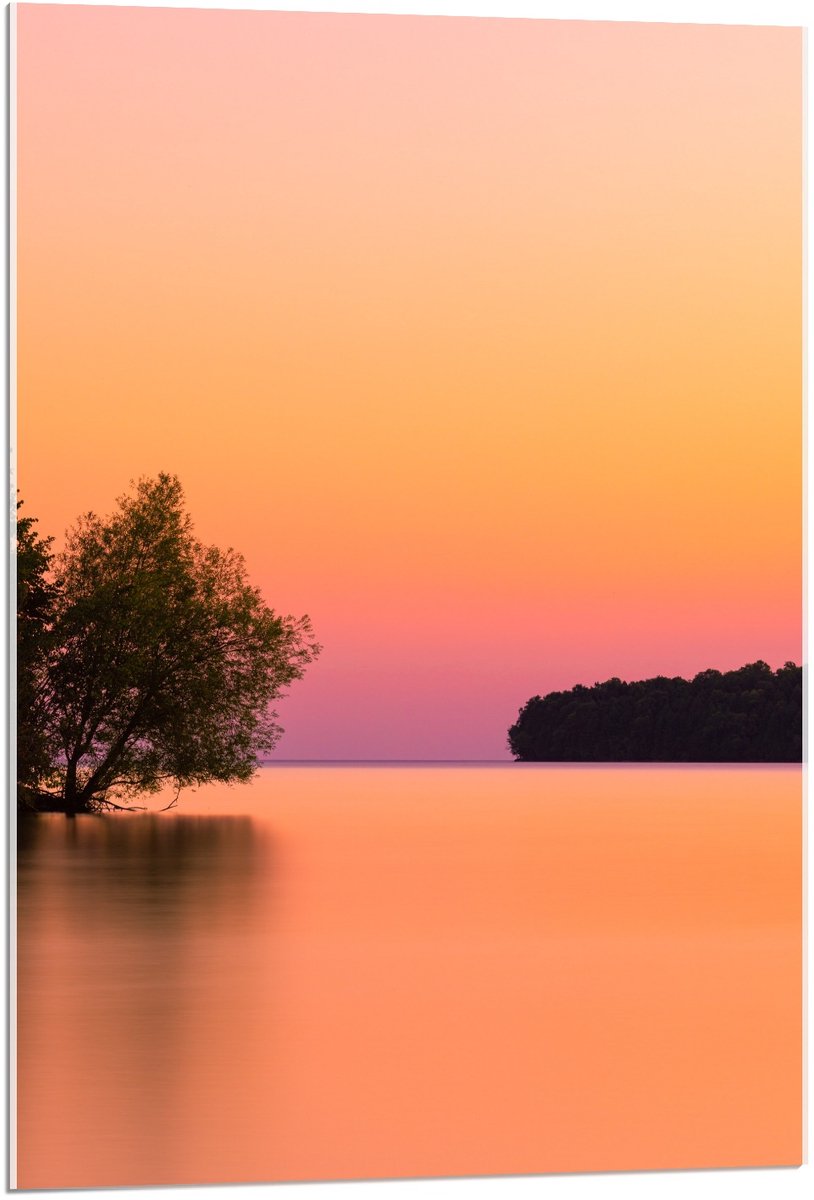 Acrylglas - Oranje/Roze Lucht - 60x90cm Foto op Acrylglas (Wanddecoratie op Acrylglas)