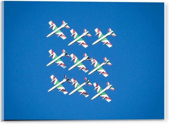 Acrylglas - Gekleurde Vliegtuigen - 40x30cm Foto op Acrylglas (Met Ophangsysteem)