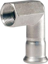 Bonfix Press - RVS 316 - perskoppeling - Kniekoppeling -  90° - 1 1/4" x 35 mm - lange binnendraad x Press - KIWA - DVGW - WRAS keur